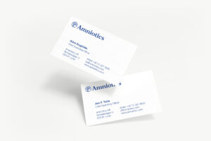 Design af logo og visuel identitet til Amniotics