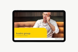 Kuatro Group. Design af PowerPoint. PPT Præsentation. Design af Powerpoint template. PowerPoint skabelon.