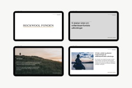 Rockwool Fonden. Design af PowerPoint. PPT Præsentation. Design af Powerpoint template. PowerPoint skabeloner.