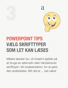 PowerPoint tip 3 - Vælg en skrifttype som let kan læses. Powerpoint template, PowerPoint skabeloner, design af PowerPoint præsentationer tip - 02Artboard 11