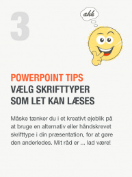 PowerPoint tip 3 - Vælg en skrifttype som let kan læses. Powerpoint template, PowerPoint skabeloner, design af PowerPoint præsentationer