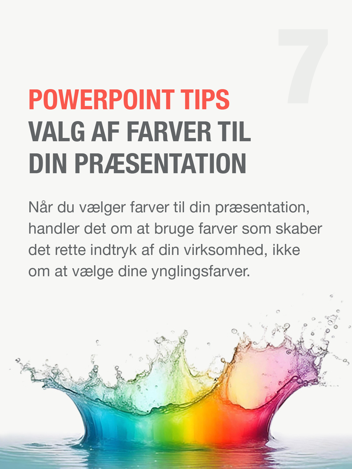 PowerPoint tip 7 - Valg af farver til din PowerPoint præsentation. Powerpoint template, PowerPoint skabeloner, design af PowerPoint præsentationer